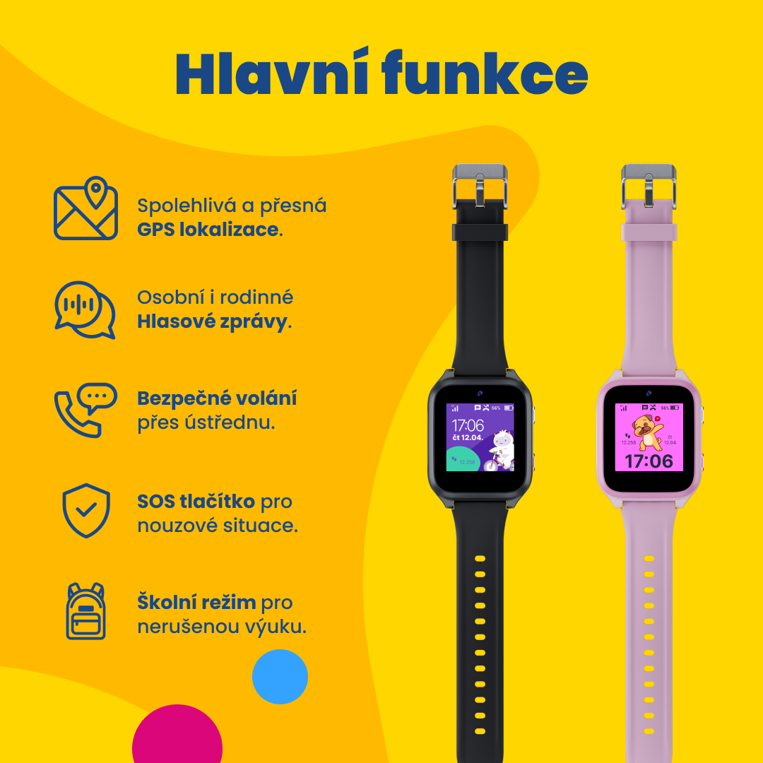 Dětské volací GPS hodinky KLOKI Star - Růžové