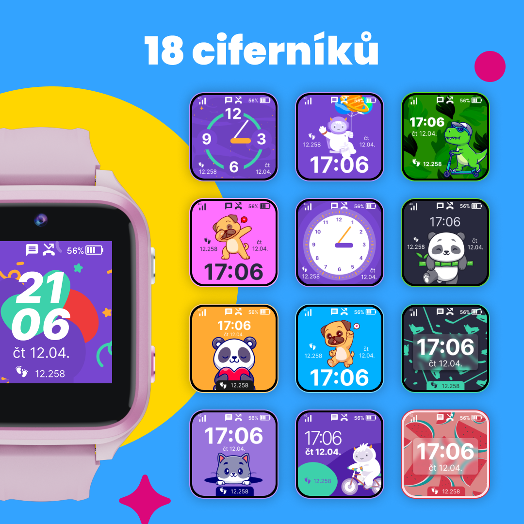 Dětské volací GPS hodinky KLOKI Star - Růžové