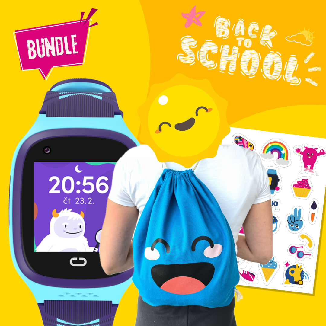 Back to School Balíček: Dětské volací GPS hodinky KLOKI - Modré