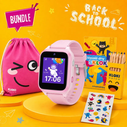 Back to School Bundle: KLOKI Star Kids' GPS Calling Watch - Pink