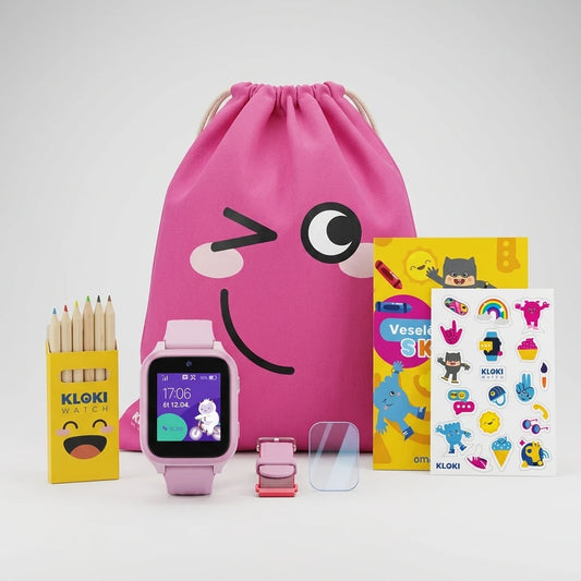 Back to School MAX Bundle: KLOKI Star Kids' Calling GPS Watch - Pink