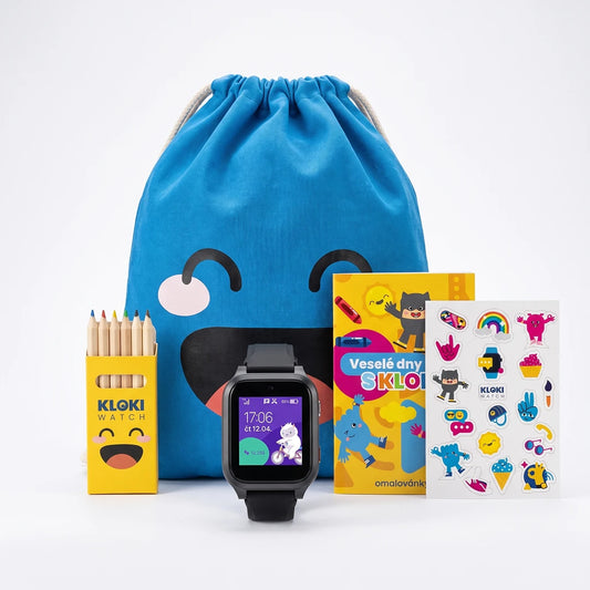 Back to School Bundle: KLOKI Star Kids' GPS Calling Watch - Black