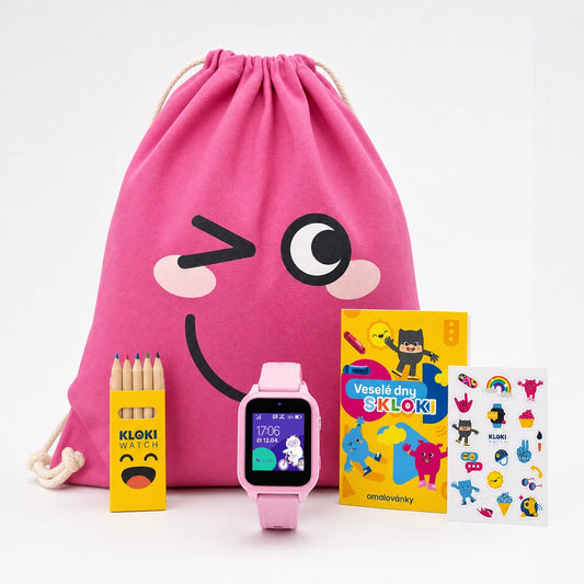 Back to School Bundle: KLOKI Star Kids' GPS Calling Watch - Pink