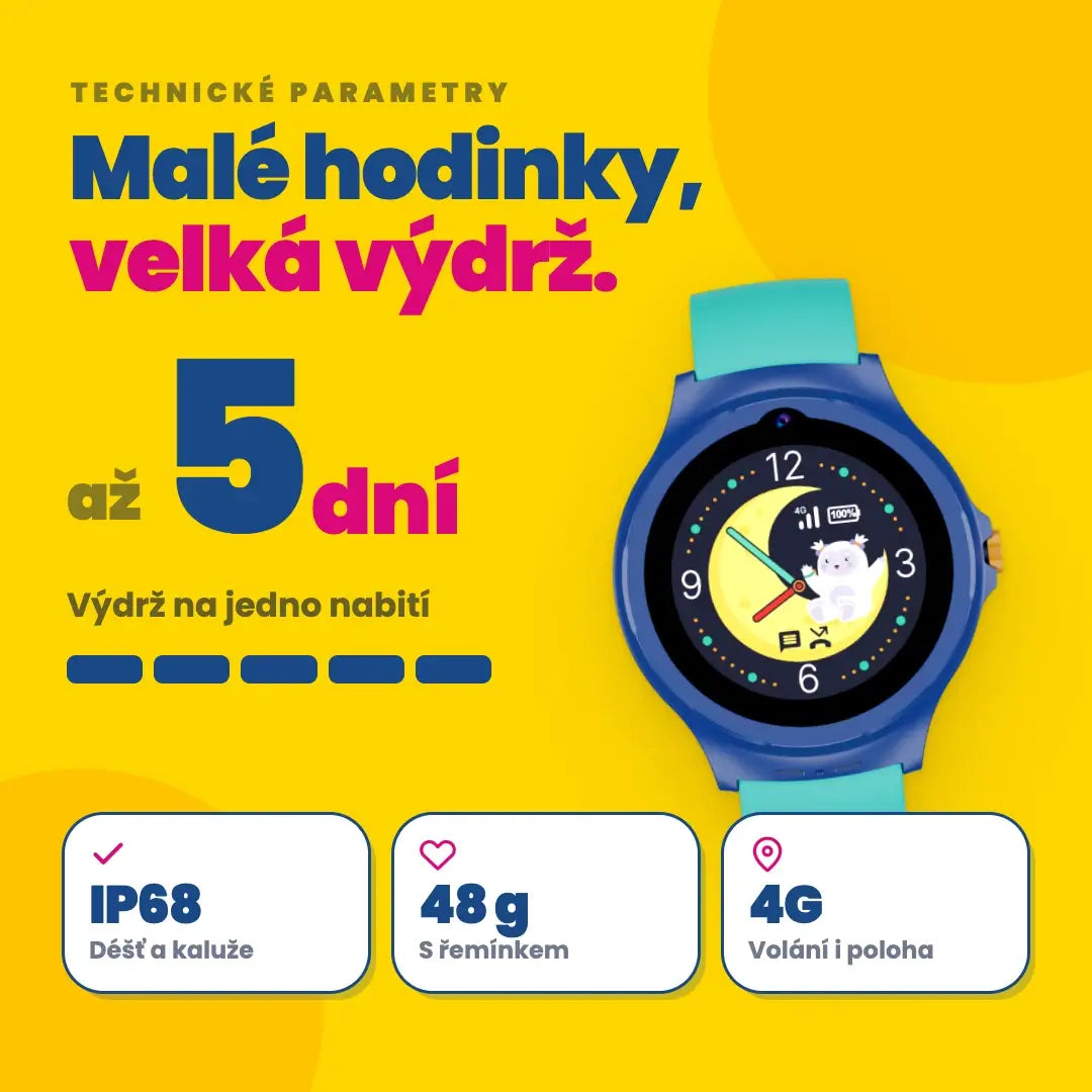 Dětské volací GPS hodinky KLOKI Moon - Růžové