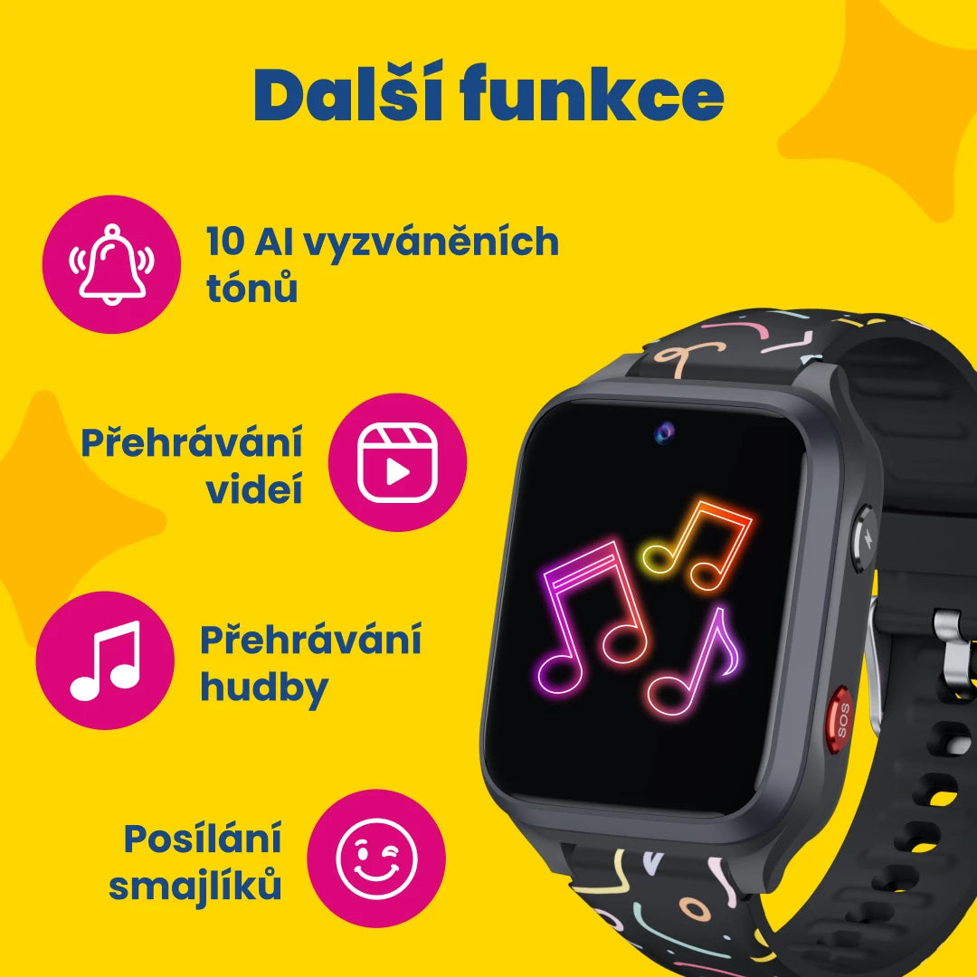 Dětské volací GPS hodinky KLOKI Star - Černé | Akční balíček