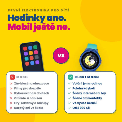 Dětské volací GPS hodinky KLOKI Moon - Růžové