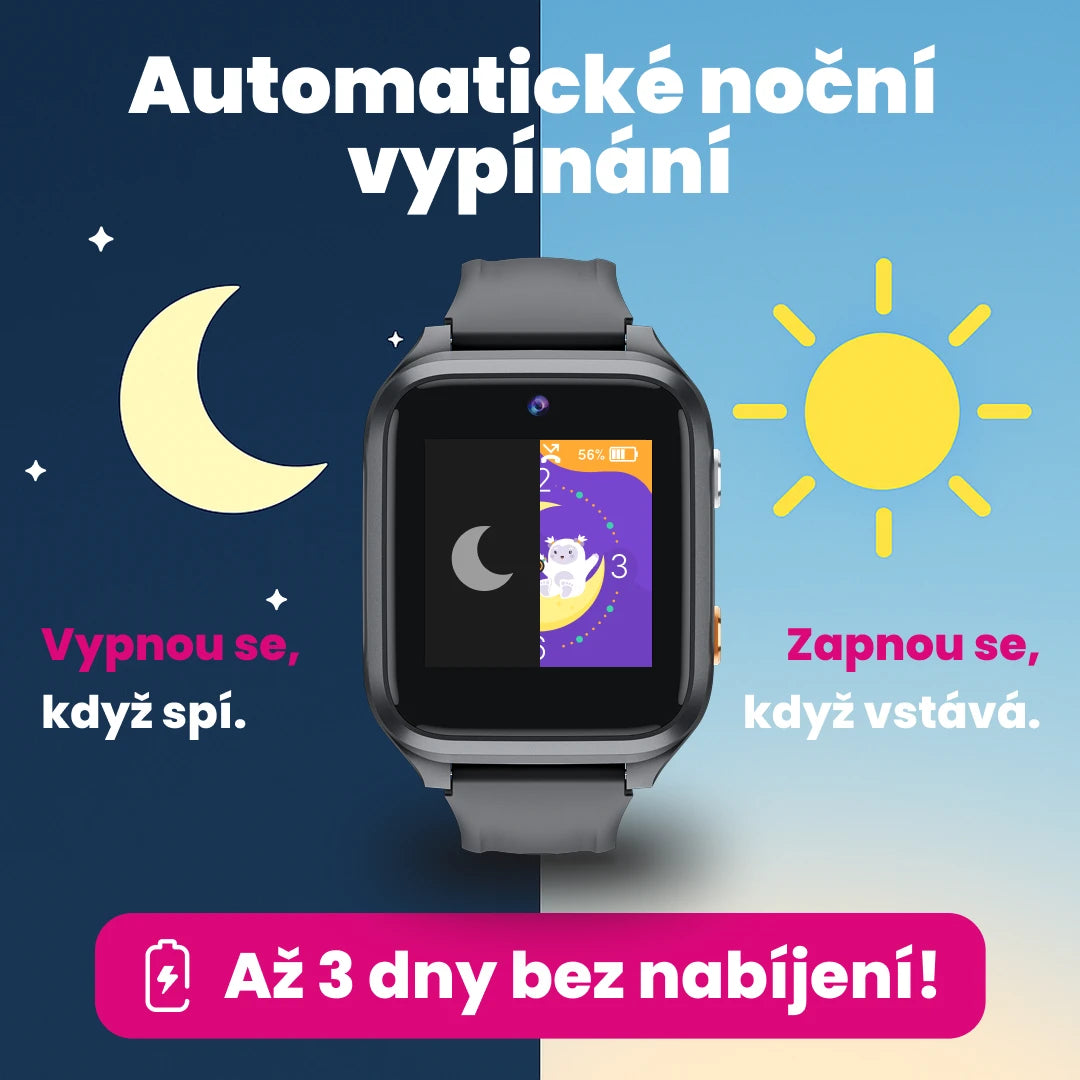 Dětské GPS hodinky KLOKI Star s chytrým nočním režimem