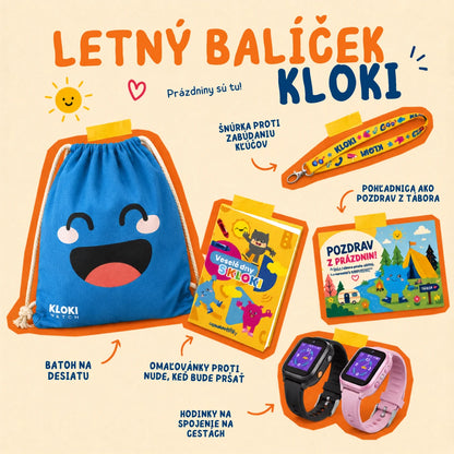 Detské volacie GPS hodinky KLOKI Star - Čierne | Letný balíček